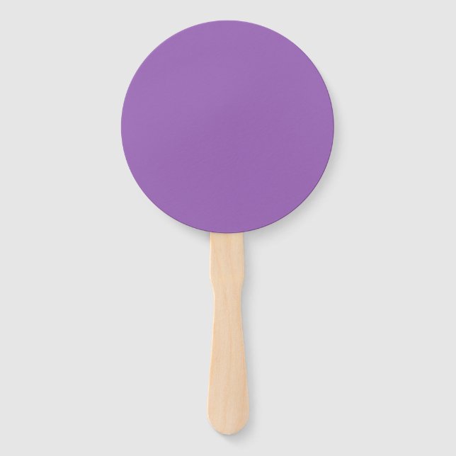 Solid colour plain iris soft purple hand fan (Front)