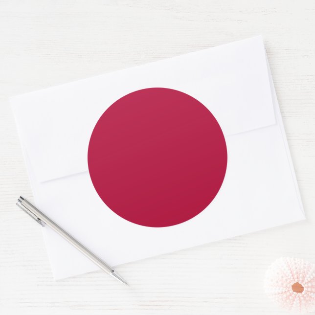 Solid colour plain light maroon wine red classic round sticker (Envelope)