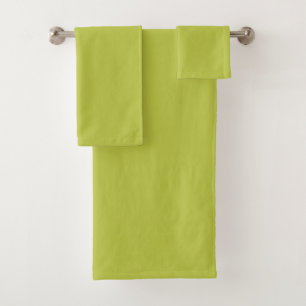 Solid colour plain lime green lemon gras bath towel set