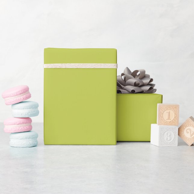 Solid colour plain lime green lemon grass wrapping paper (Baby Shower)