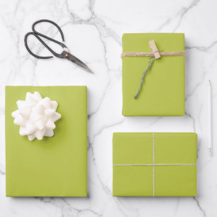 Solid colour plain lime green lemon grass wrapping paper sheet