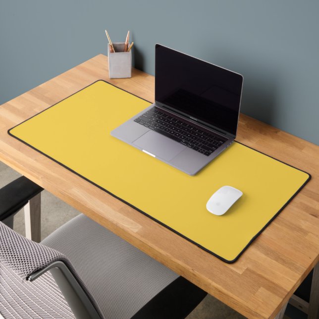 Solid colour plain Marigold Yellow Desk Mat (Office 2)
