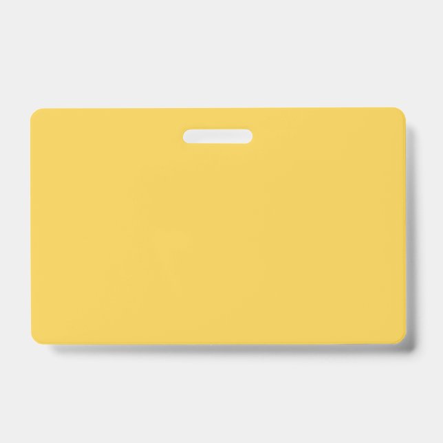 Solid colour plain Marigold Yellow ID Badge (Front)
