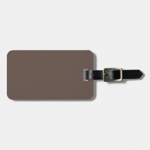 Solid colour plain medium taupe pastel brown luggage tag