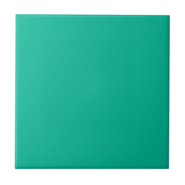 Solid colour plain Mint Leaf green Ceramic Tile (Front)