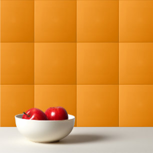 Solid colour plain orange Bright Marigold Ceramic Tile