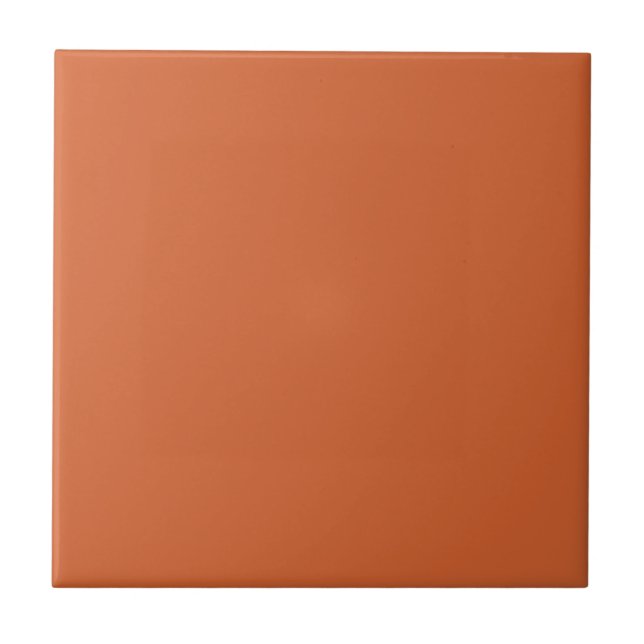 Solid colour plain orange Harvest Pumpkin Ceramic Tile (Front)