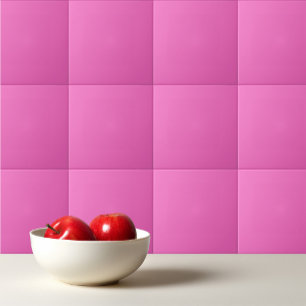 Solid colour plain orchid bright pink ceramic tile