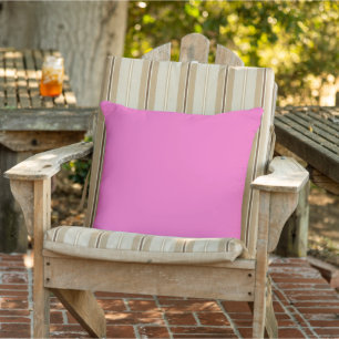 Solid colour plain orchid bright pink cushion