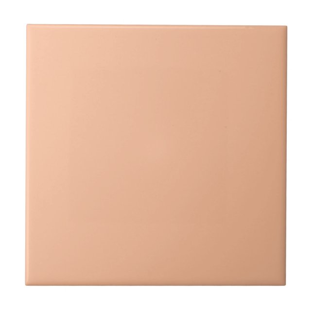 Solid colour plain pale orange Apricot Ice Ceramic Tile (Front)