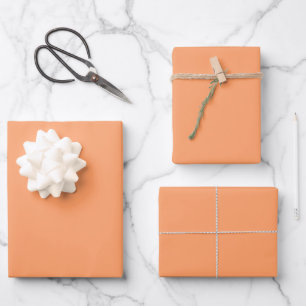 Solid colour plain papaya orange wrapping paper sheet