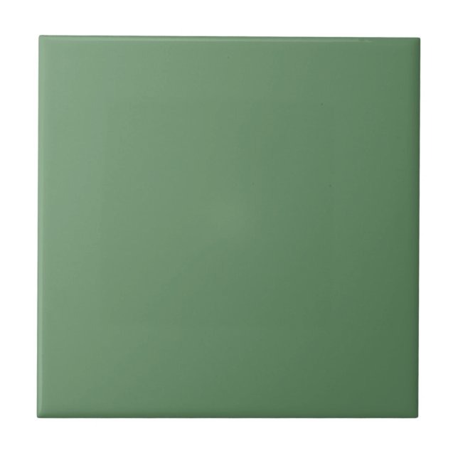 Solid colour plain pastel light green Stone Green Ceramic Tile (Front)