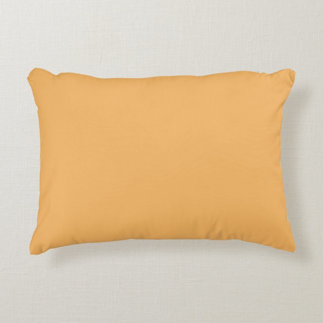 Solid colour plain pastel orange topaz decorative cushion (Front)