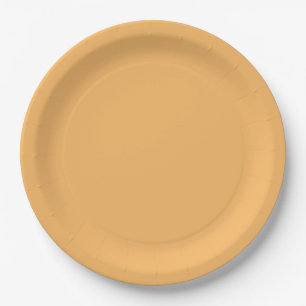 Solid colour plain pastel orange topaz paper plate