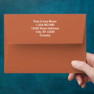 Solid colour plain pastel rust orange Envelope