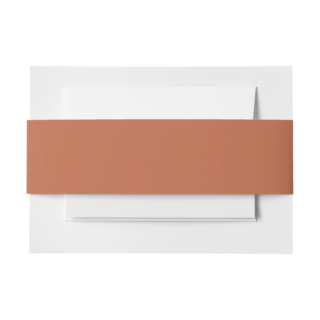  Solid colour plain pastel rust orange Invitation Belly Band (Front Example)
