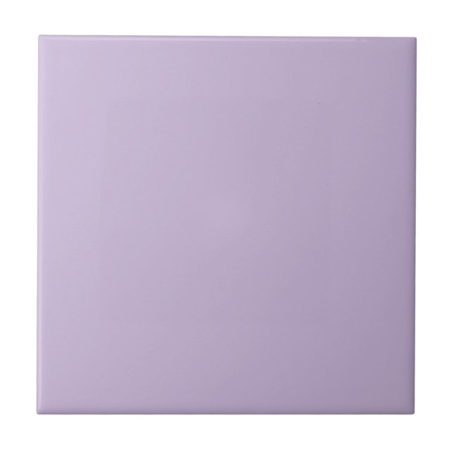 Solid colour plain pastel soft purple ceramic tile (Front)