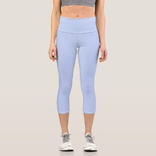 Solid colour plain periwinkle light blue capri leggings