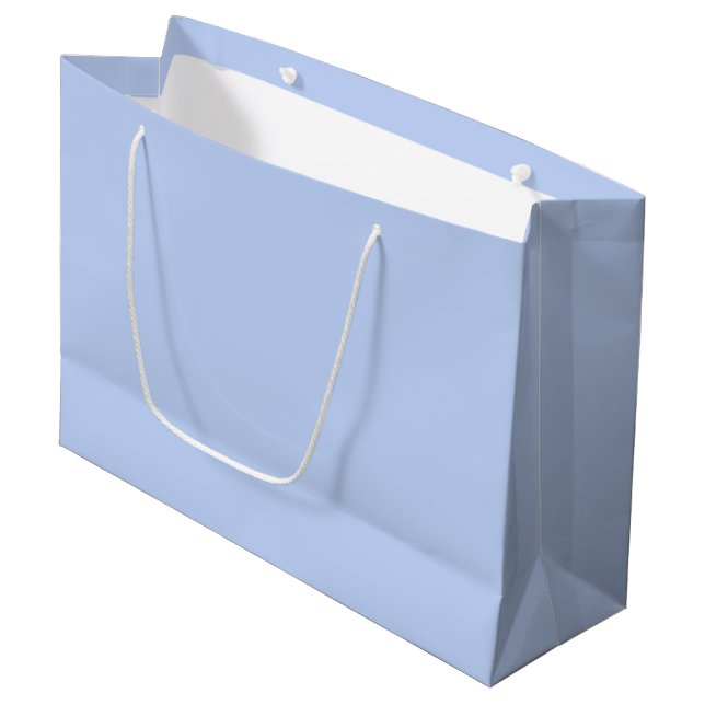 Solid colour plain periwinkle light blue large gift bag (Front Angled)