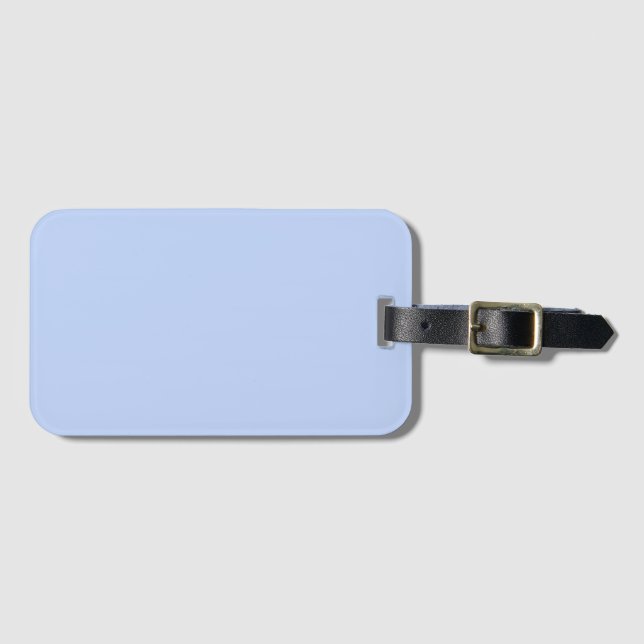 Solid colour plain periwinkle light blue luggage tag (Front Horizontal)