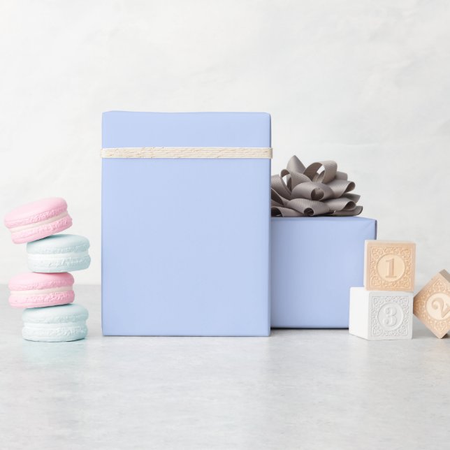 Solid colour plain periwinkle light blue wrapping paper (Baby Shower)