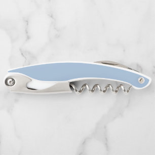 Solid colour plain powder blue corkscrew