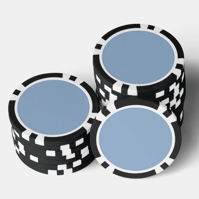 Solid colour plain powder blue poker chips (Stack)