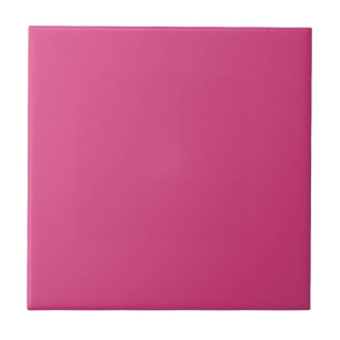 Solid colour plain raspberry bright pink ceramic tile