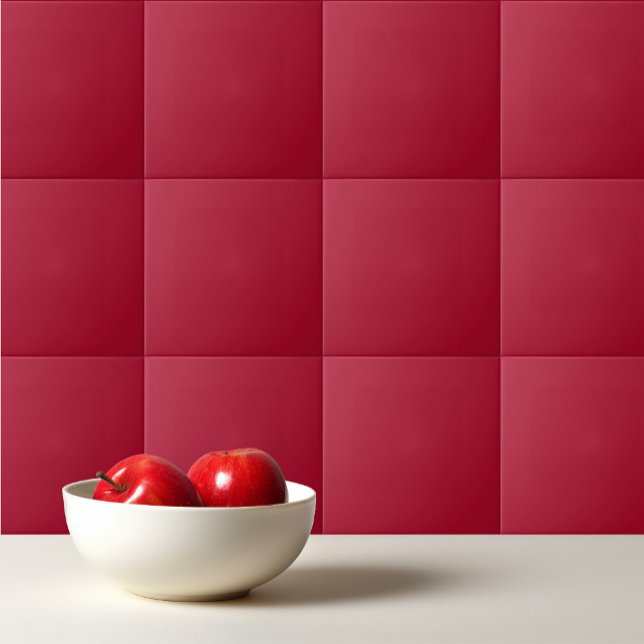 Solid colour plain red Barbados Cherry Ceramic Tile (Creator Uploaded)