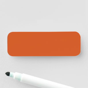 Solid colour plain rusty burnt orange name tag
