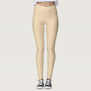 Solid colour plain sand beige dutch white leggings