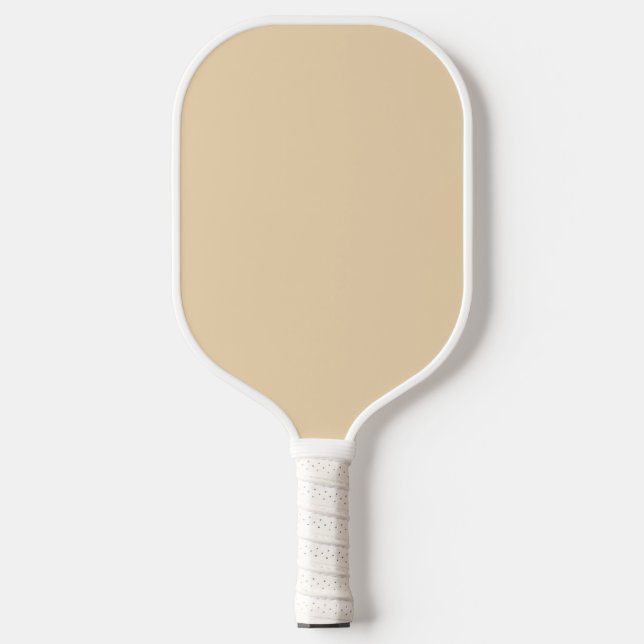 Solid colour plain sand beige dutch white pickleball paddle (Front)