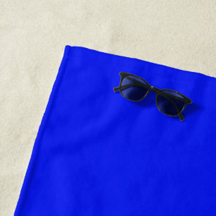 Solid colour plain sapphire bright blue beach towel