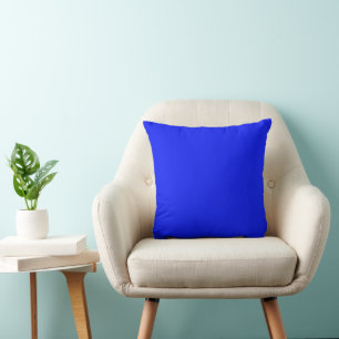 Solid colour plain sapphire bright blue cushion