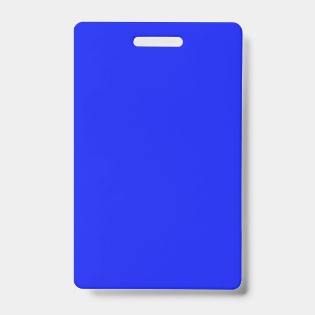 Solid colour plain sapphire bright blue ID badge (Front)