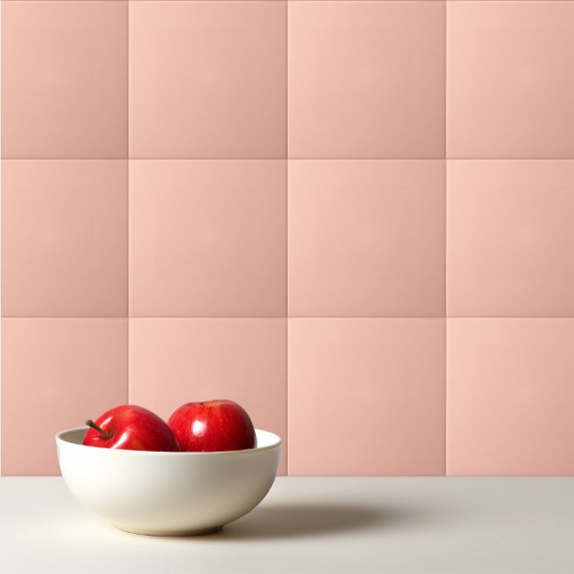 Solid colour plain simple delicate Tropical Peach Ceramic Tile (Creator Uploaded)