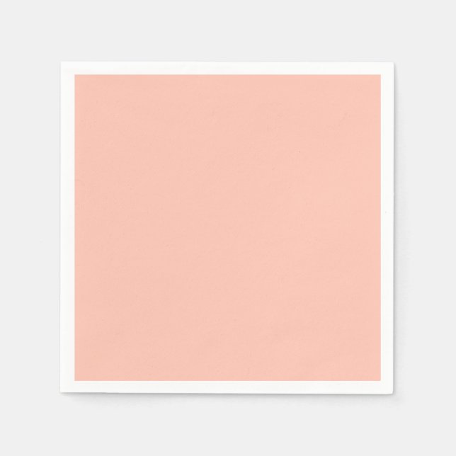 Solid colour plain simple delicate Tropical Peach Napkin (Front)