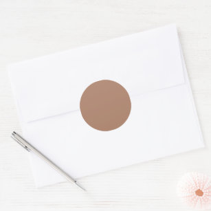 Solid colour plain tan toasted almond classic round sticker