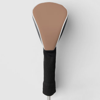 Solid colour plain tan toasted almond golf head cover