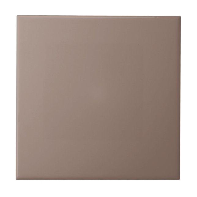 Solid colour plain taupe brown Hot Cocoa Ceramic Tile (Front)