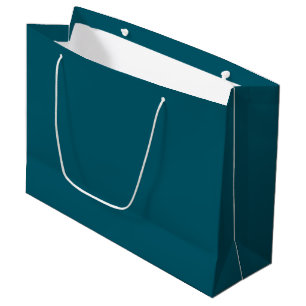 Solid colour plain teal peacock large gift bag