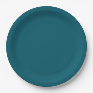 Solid colour plain teal peacock paper plate