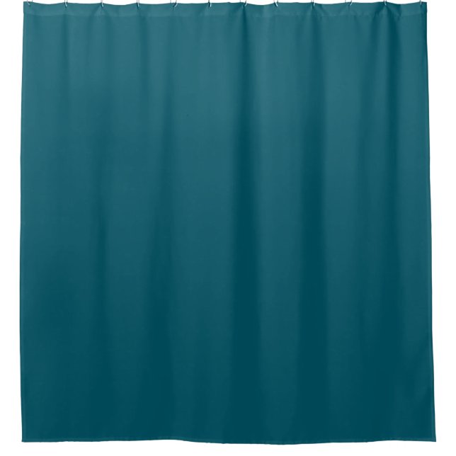 Solid colour plain teal peacock shower curtain (Front)