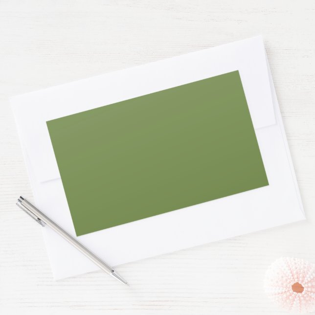 Solid colour plain thyme sage green  rectangular sticker (Envelope)