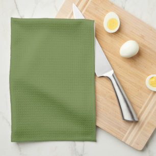 Solid colour plain thyme sage green tea towel
