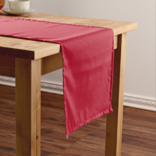 Solid colour plain true red short table runner