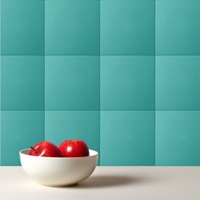 Solid colour plain Verdigris green turquoise Ceramic Tile (Creator Uploaded)