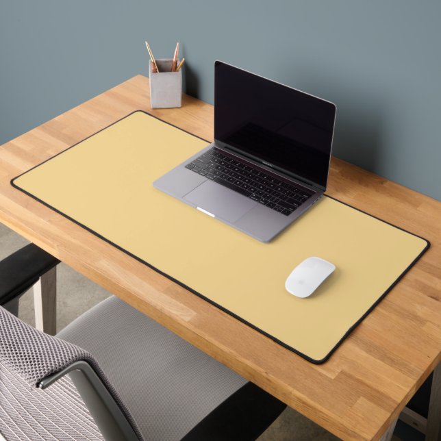 Solid colour plain vintage pale yellow desk mat (Office 2)