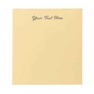 Solid colour plain vintage pale yellow notepad