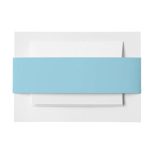 Solid colour plain Winter light Blue Invitation Belly Band